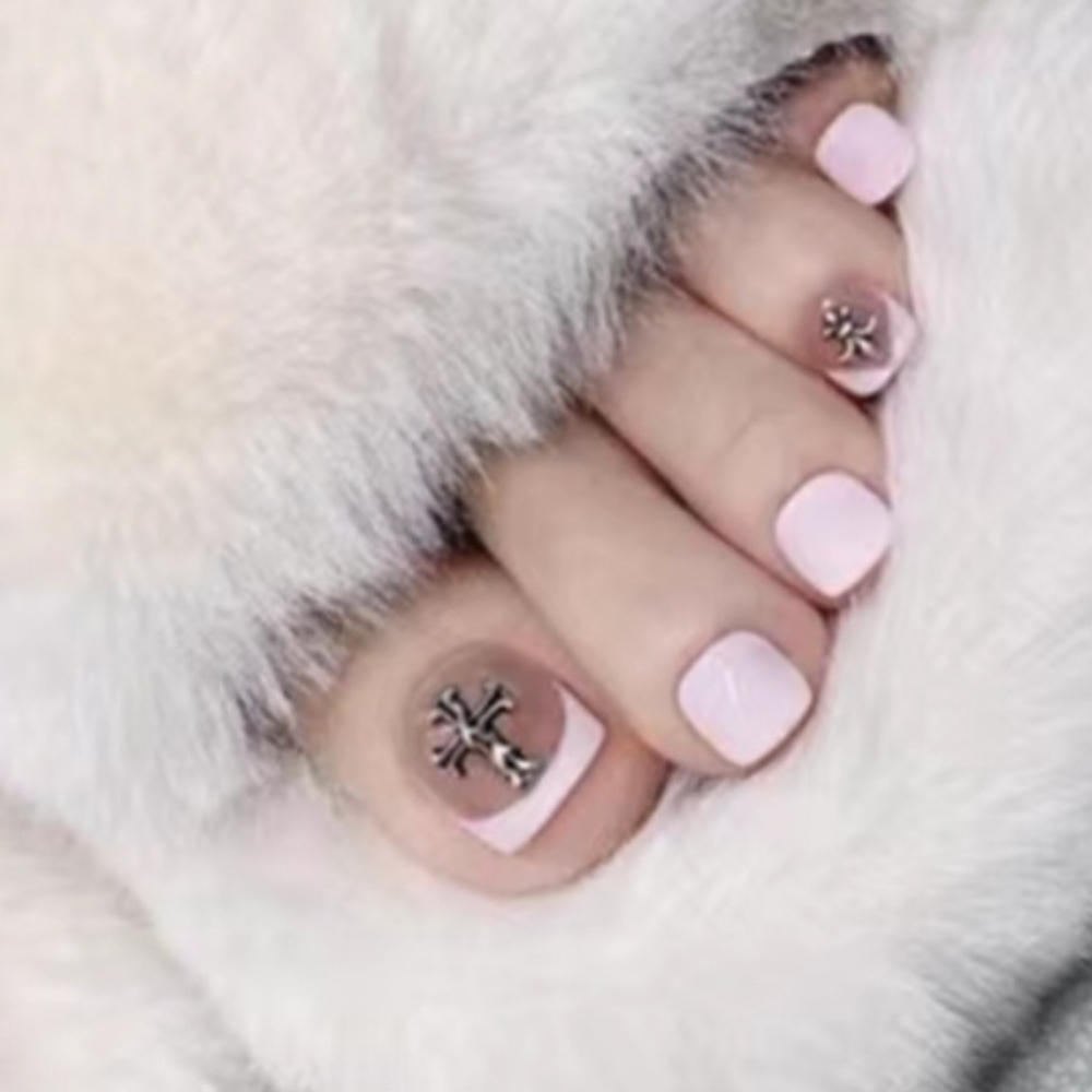 2/$16 3D Cross French Pedicure Press on Toenails - Picture 12 of 17